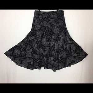 Lauren Ralph Lauren Black/ white paisley skirt